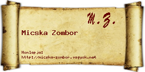 Micska Zombor névjegykártya